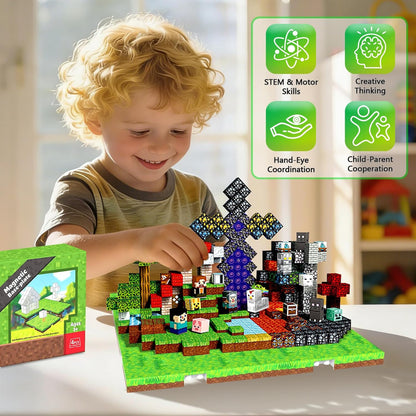 Annexfun Magnetic Blocks Base Plate,4PCS Magnetic Cubes Base-Plate for Magnetic Building Blocks Placing(4" x 4")，STEM Toys for Kids 3-10 Years Old,Perfect for Home Classroom Birthday Gifts