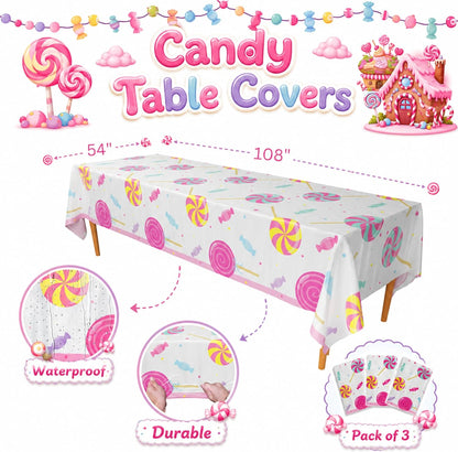 Blue Orchards Science Table Covers (Pack of 3) - 54"x108" XL - Science Birthday Party Decorations, Chemistry Party, Laboratory Theme Table Cloth