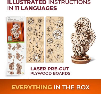 UGEARS Old Clock Tower 3D Wooden Puzzles for Adults - Wooden Model Kits for Adults Clock Kit for Do It Yourself Wood Building Kit for Adult Mechanical Puzzle Brain Teaser, Hobby Set
