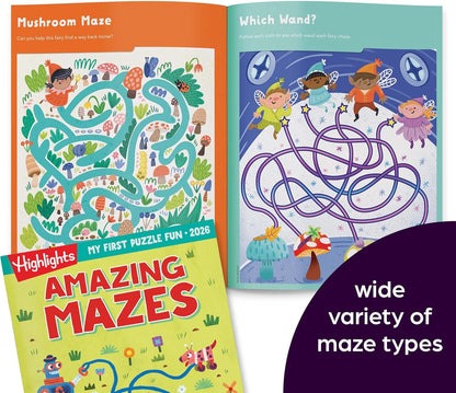 My First Puzzle Fun 2026 Activity Book Set with Mazes, Matching and More, Kids Puzzle Books for Travel, Learning and Screen-Free Play for Kids 3-6