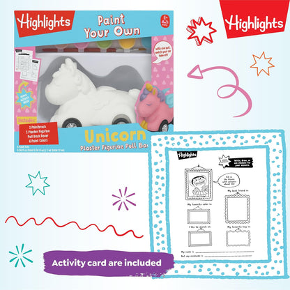 Highlights Paint Your Own Plaster Figurine & Activity Kits – DIY Art Sets with Figurines, Paints, Brush & Bonus Activities – Multiple Themes – Ages 6+