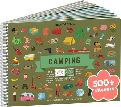 Animals Habitat 500+ Kids Sticker Book by Cupkin Toddler Airplane Travel Activity Coloring and Sticker Book, Road Trip Essentials, 12 Coloring Pages + 12 Scenes for Ages 2–8 Years - Colors B