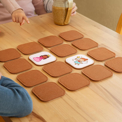 Felt Matching Game for Ages 2–4 – Soft and Safe for Ages 1+ – Montessori Memory Game – Sensory Flash Cards – Best Educational Gift for Ages 1–3 - Woodland Animal Theme