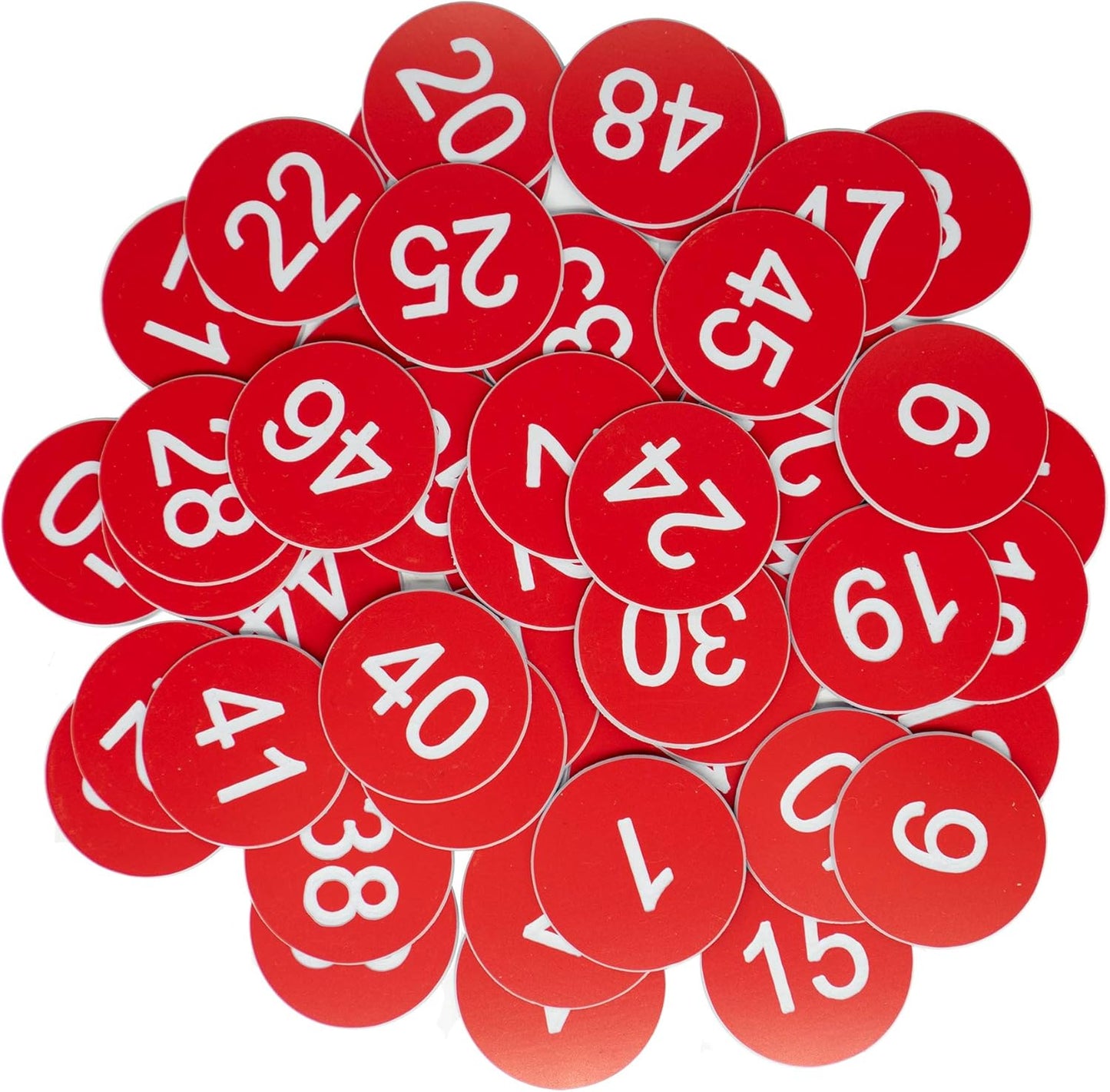 StayMax Plastic Number Tags Engraved Numbered Tags Without Hole (1-50, Black)