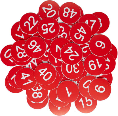 StayMax Plastic Number Tags Engraved Numbered Tags Without Hole (1-50, Black)