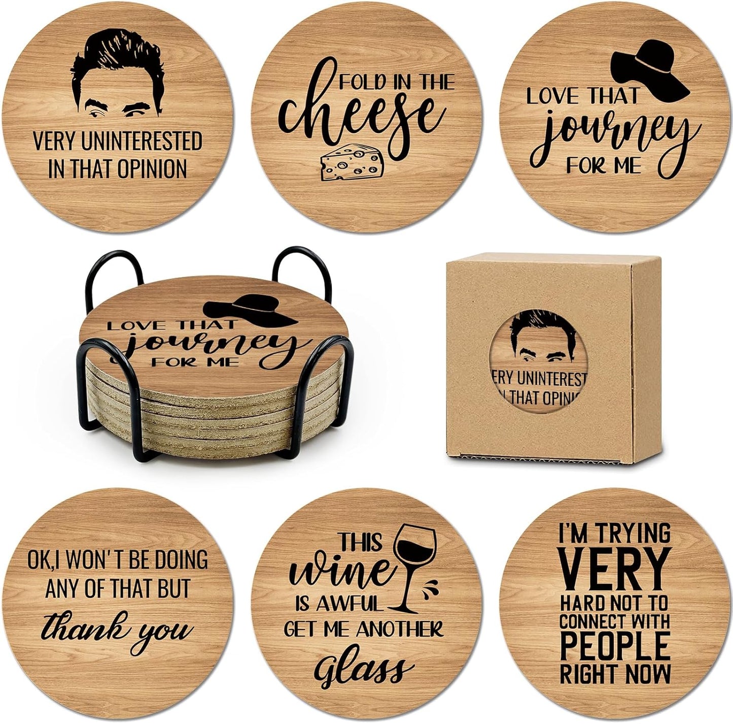 Golden Girls TV Show Merchandise,6 PCS Cork Coasters for Drinks,Funny Set with Coasters Holder,Golden Girls Fans Clean Dirty Dishwasher Magnet,Refrigerator Sign Kitchen Decor Gifts