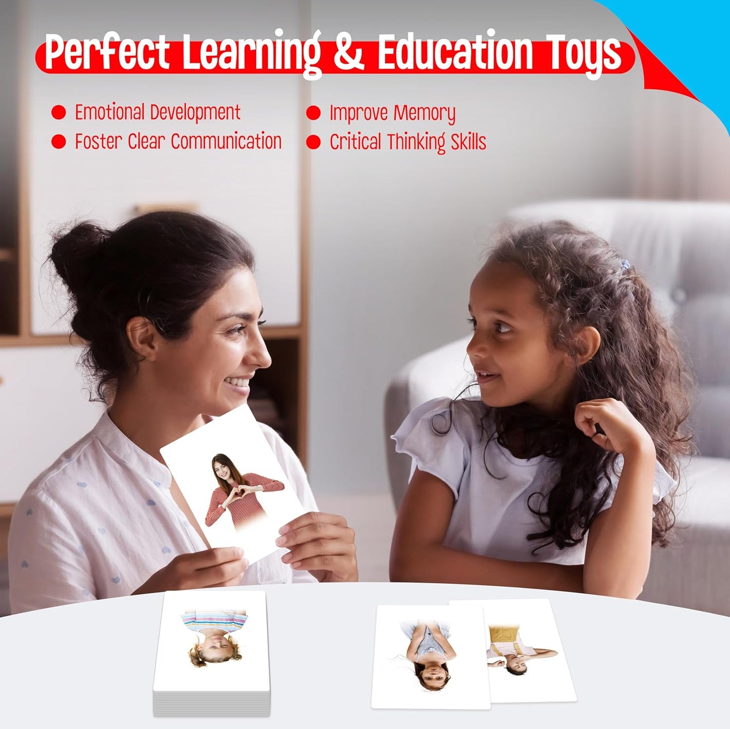 50 Verb Flashcards, Picture & Word Cards Action Language Builder Visual Aid Language Learning Tool for Autism, ESL Teaching Materials for Adults, Non-Verbal Children Vocabulary Builder for Kids