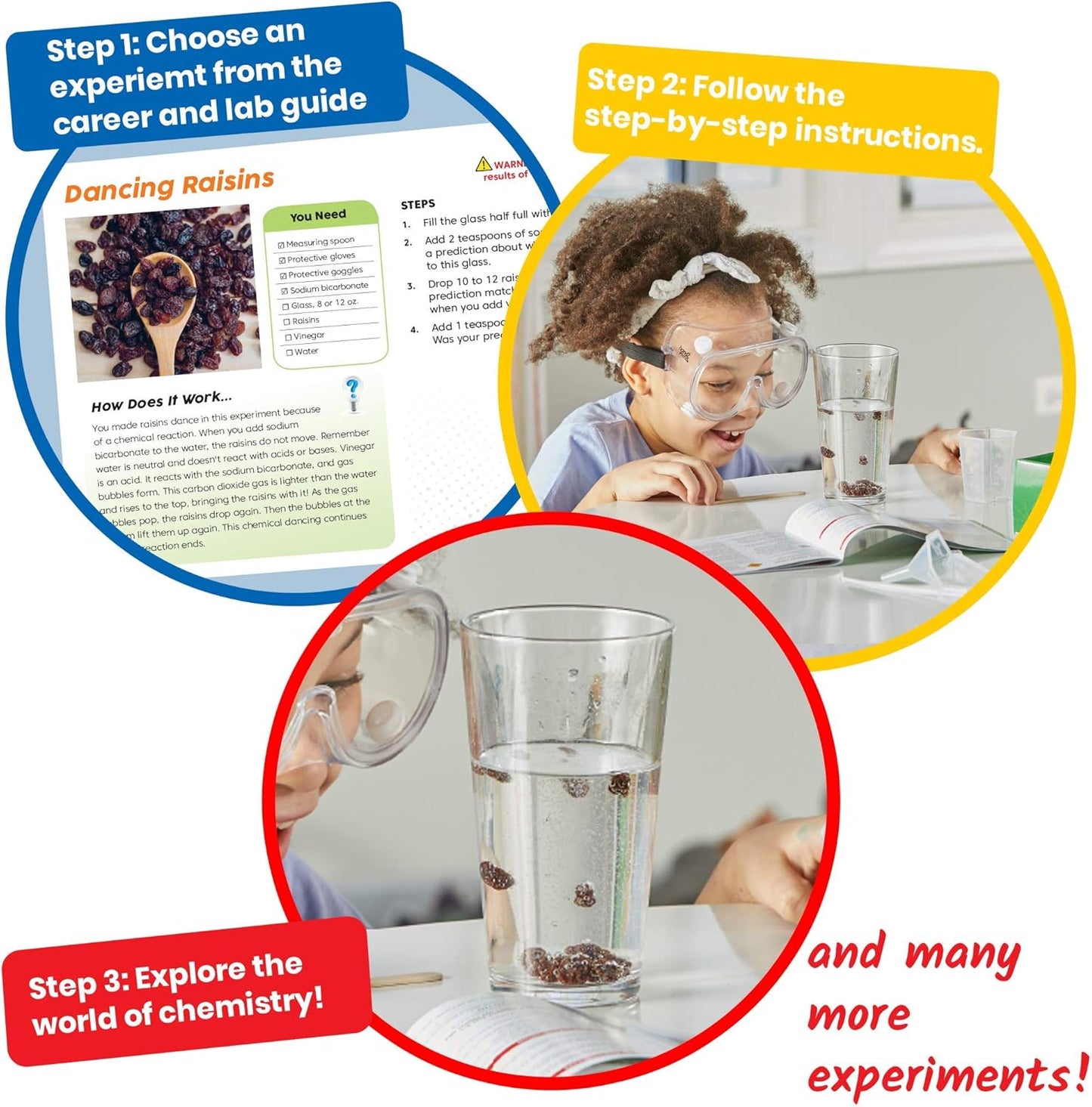 hand2mind Kickoff to Chemistry Science Lab Kit, Color Chemistry, DIY Lava Lamp Kit, Rock Candy Science, Grow Your Own Crystals, Explore Acids and Bases, STEM Kits for Kids, At Home Science Experiments