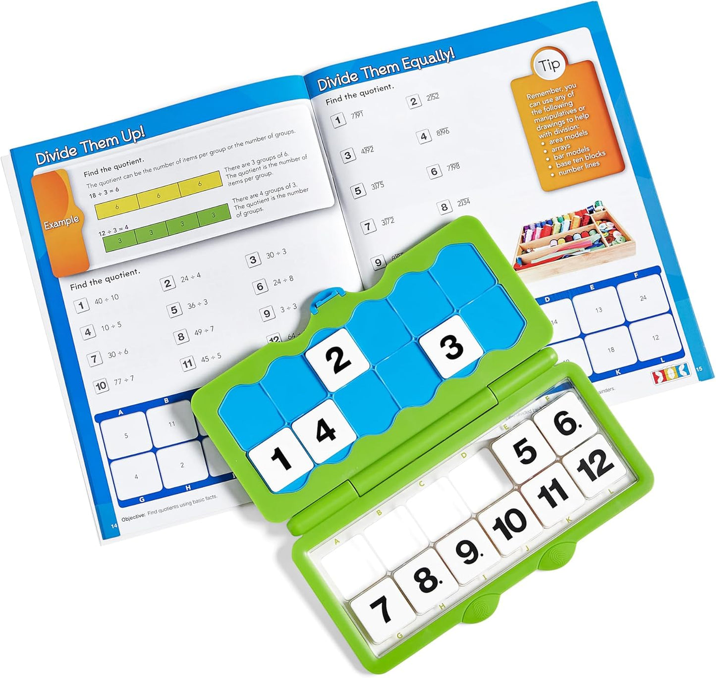 hand2mind VersaTiles Math Practice Take Along Set for Grade 3, Homeschool Curriculum, Math Workbook for Students, Elementary Classroom Must Haves, Kids Learning Activities for Third Grade