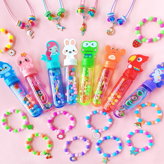 24 Pack Jewelry Making Party Favors, Charm Bracelet Necklace Kit, Girls Goodie Bag Stuffers, Kids Art Craft Activities, Birthday Gift, Ages 4-8 Years Old
