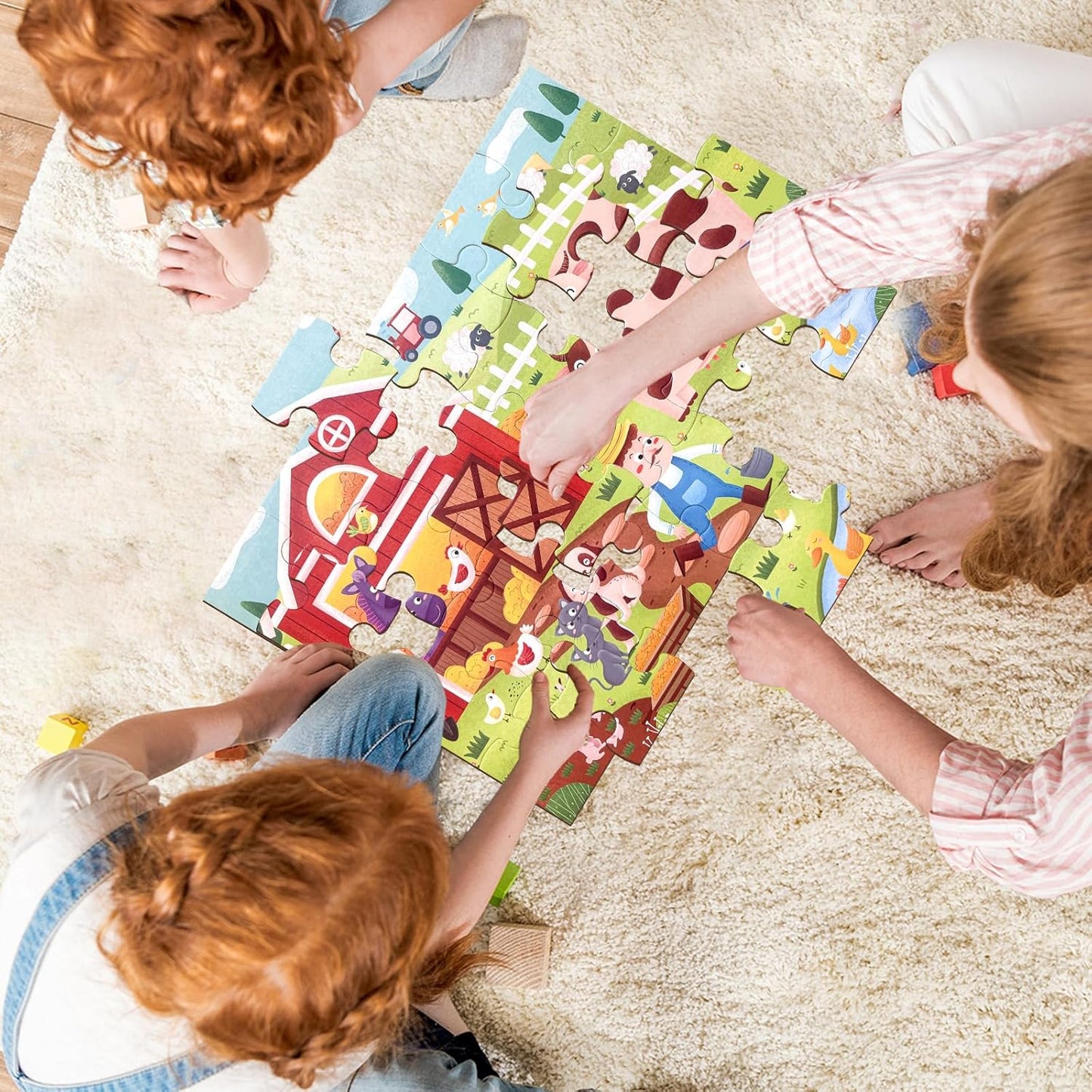 Jumbo Floor Puzzle for Kids, Large Jigsaw Puzzles 24 Piece for Kids Ages 3-5,Preschool Learning & Education Toys, Gifts for 4-8 Year Old Boys and Girls (Jungle Animals)