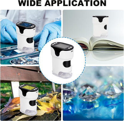 1000X Handheld Digital Microscope for Kids 2'' HD Screen 4K Rechargeable Mini Pocket Microscope with Slide Kit, Microscope Stand, 32G SD Card for Education Gift Age 4-6 8-12 Children