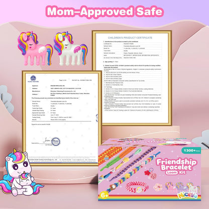 Nicella Bracelet Making Kit Gifts for Girls Ages 8-12, Weaving Loom Kit Toys, 1300+PCS Kids DIY Craft Kits with 2 Weaving Comb, Easter Gifts for Girls 6 7 8 9 10 11 12 Year Old
