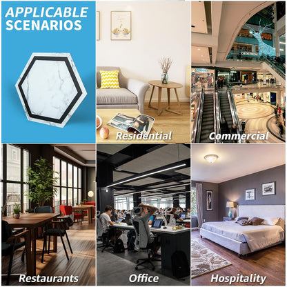 Art3d 10-Pack Hexagon Peel and Stick Flooring Tile Marble Look, Self Adhesive Waterproof Vinyl Floor Tile for Living Room, Kitchen, Bathroom, Bedroom, 11.8" x 10.2" White Marble