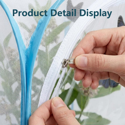 Insect & Butterfly Habitat Cage, Portable Pop-Up Terrarium with Mesh Sides, Bug Catching & Observation Enclosure for Caterpillars, Small Insects, Outdoor & Classroom Use, 23.6 Inches Tall