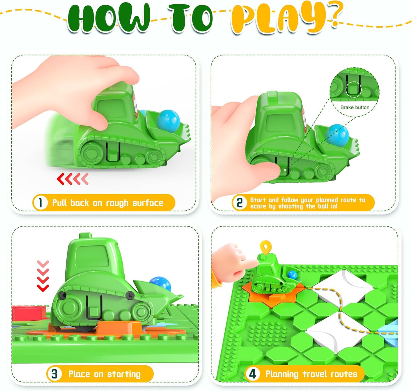 STEM Logic Road Builder Toys: Board Games Toys for 5 Year Old Kids, Montessori Brain Teaser Puzzles Educational Learning Activities Toy for Kid Ages 3 4 6-8 12 Boys Girls Gifts (Orange 32PCS)