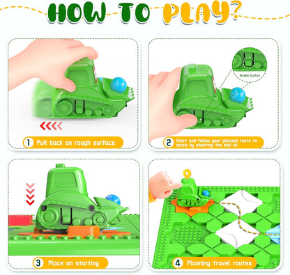 STEM Logic Road Builder Toys: Board Games Toys for 5 Year Old Kids, Montessori Brain Teaser Puzzles Educational Learning Activities Toy for Kid Ages 3 4 6-8 12 Boys Girls Gifts (Orange 32PCS)