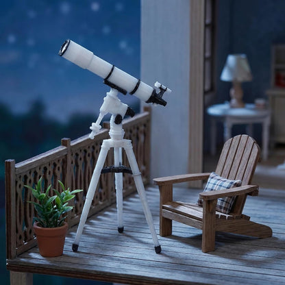 Totority Dollhouse Miniature Telescope 1:12 Scale, Realistic Plastic Telescope Model for Kids, Desktop Decor, Dollhouse Accessories, Beige, 2.28 X 1.61 X 1.02 Inches