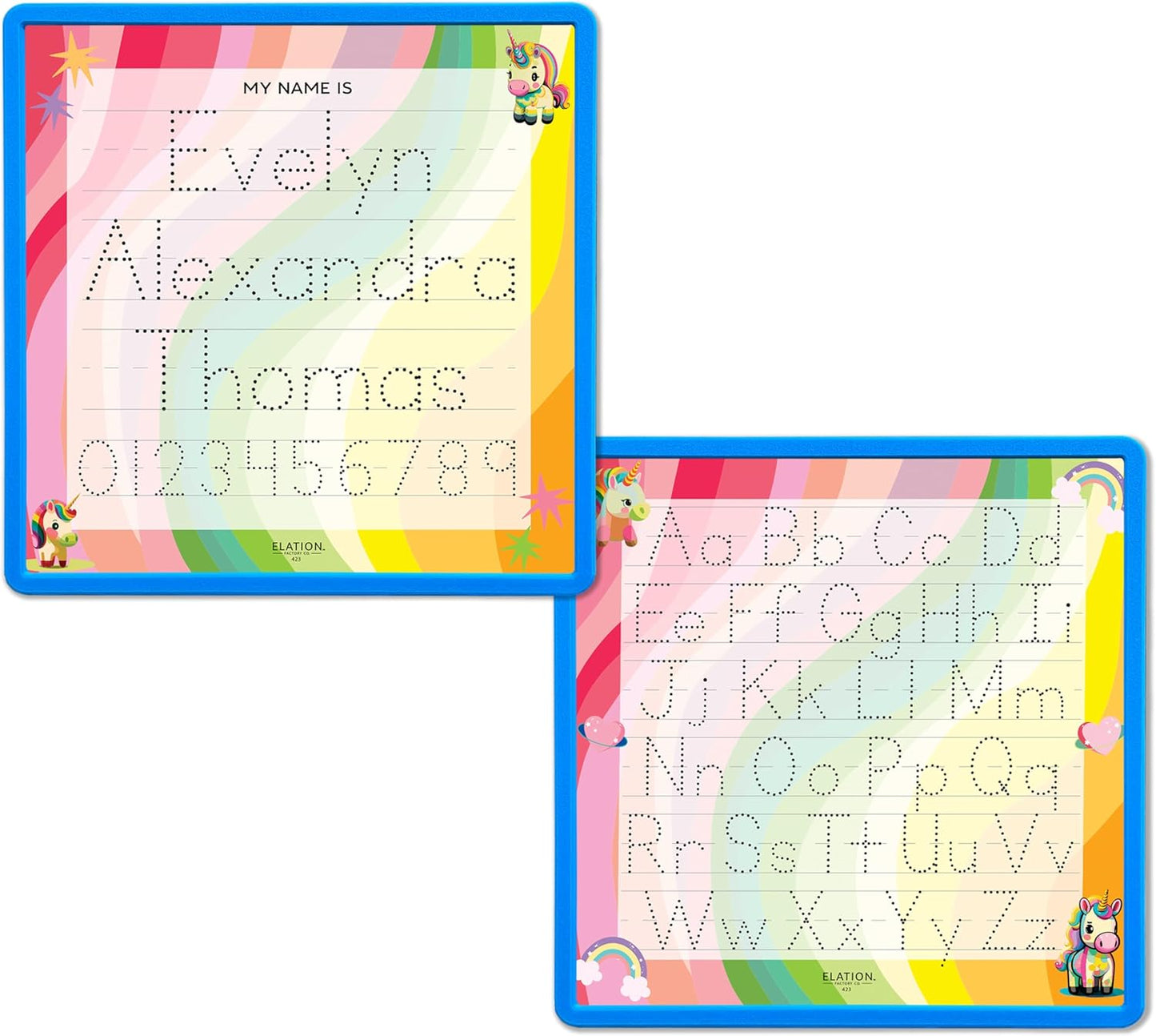 Kid's Name Tracing Board | Dry Erase Letter Tracing | Reusable Name Alphabet Tracing| Number Tracing | Personalized | Baby Unicorn Theme