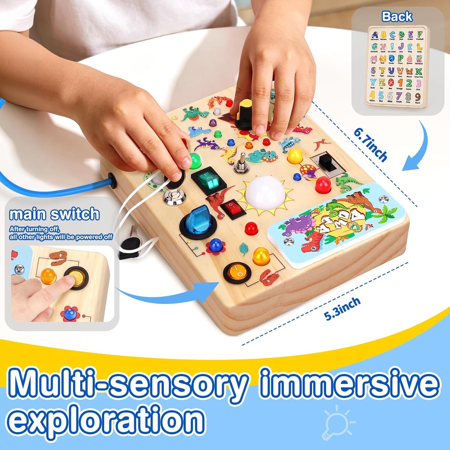 Grarain Busy Board for Toddlers - Montessori Educational Toy for 1-3 Year Old Boys & Girls | Travel-Friendly Sensory Learning Activity | Ideal for Kids with Autism(Clocks Busy Board)