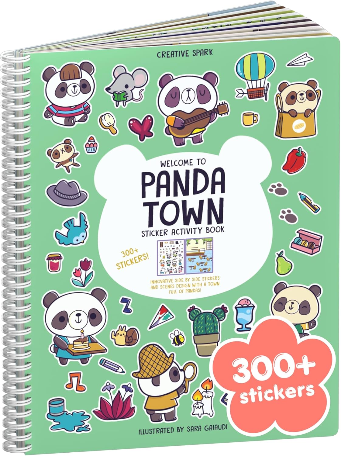Animals Habitat 500+ Kids Sticker Book by Cupkin Toddler Airplane Travel Activity Coloring and Sticker Book, Road Trip Essentials, 12 Coloring Pages + 12 Scenes for Ages 2–8 Years - Colors A
