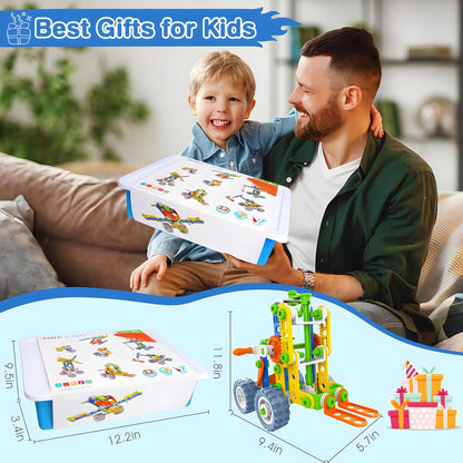 MOONTOY STEM Toys for 3 4 5 6 7 8+ Year Old Boy Birthday Gift, Building Toys for Kid Age 4-8 5-7 6-8 8-12, Preschool Educational Stem Kit Creative Activities for Boys Girls Christmas Idea Gift 118pcs