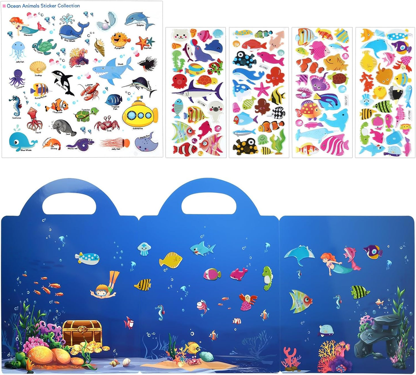 ASTARON Reusable Sticker Book for Toddlers, 88 Pcs Dinosaur Stickers Road Trip Activities Car Airplane Activities Travel Toys for Kids, Kids Quiet Time Activities (2-6 Age)