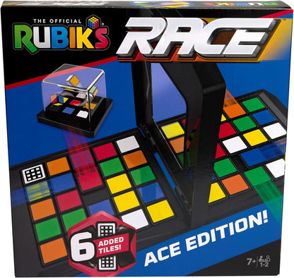 Rubik’s Cube, Rubik's Race, Ace Edition, Classic Fast-Paced Puzzle Strategy Sequence Board Game, Problem-Solving Brain Teaser, Color-Matching Game, 2 Players, for Adults, Teens, Kids Ages 7 & Up