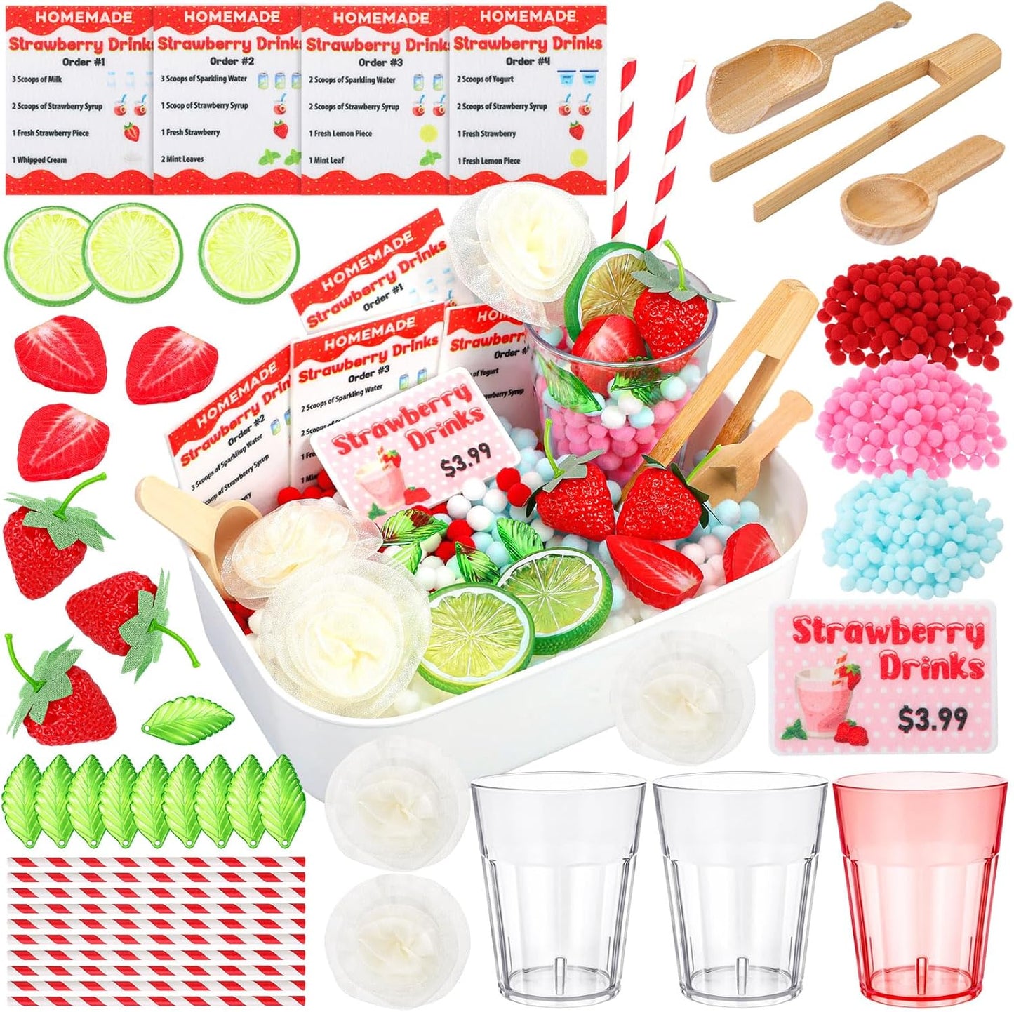 Skylety Lemonade Sensory Bin Fillers Spring Summer Homemade Lemon Stand Drink Role Play Sensory Bin Items Fine Motor Counting Sorting for Summer Activities Party Favors