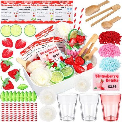 Skylety Lemonade Sensory Bin Fillers Spring Summer Homemade Lemon Stand Drink Role Play Sensory Bin Items Fine Motor Counting Sorting for Summer Activities Party Favors