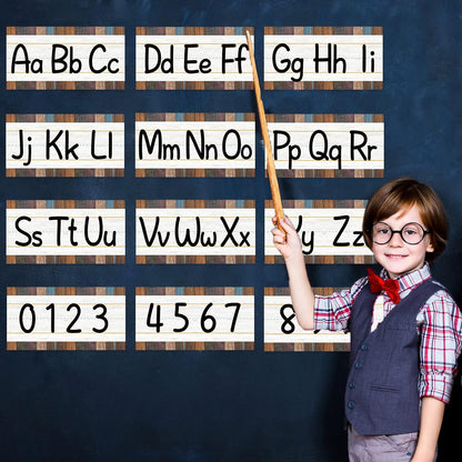 gisgfim 12 Pieces Alphabet Bulletin Board Strips Set Boho Rainbow Alphabet Line ABC Alphabet Banner & Number Border Posters for Preschool Kindergarten Classroom Playroom Bedroom (Boho)
