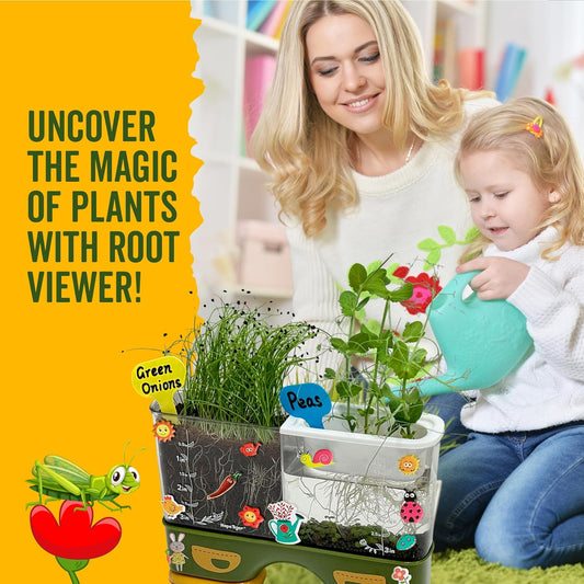 Gardening Root Viewer for Kids - Planting Kits with Seeds & Garden Supplies - Grow Your Own Seed - Home & Classroom Science Stem Learning - Plant Growing Spring Farm Toys & Gifts for Ages 6 Up