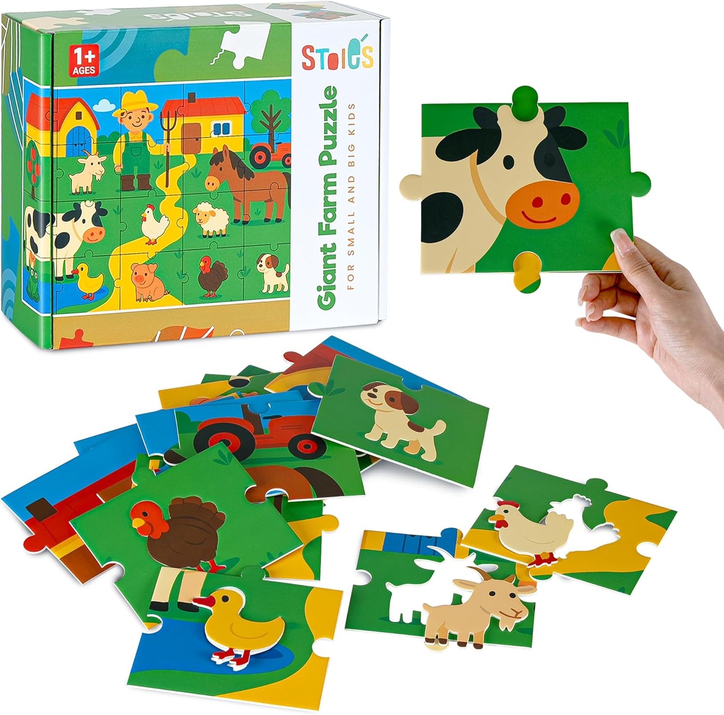 Stoie's Giant Floor Puzzle for Kids Ages 1-3 - My House Theme with 7 Different Rooms - Aids in Developing Fine Motor Skills and Critical Thinking - Made with Durable, Ecological Materials