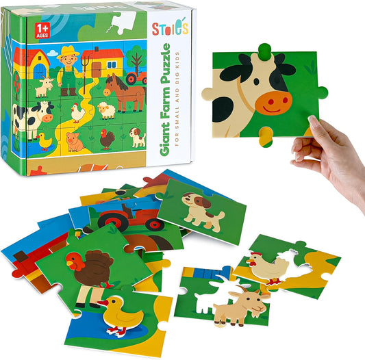 Stoie's Giant Floor Puzzle for Kids Ages 1-3 - My House Theme with 7 Different Rooms - Aids in Developing Fine Motor Skills and Critical Thinking - Made with Durable, Ecological Materials