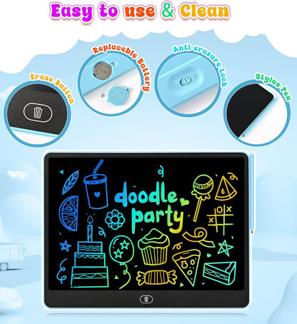 LCD Writing Tablet for Kids, 15 Inch Colorful Electronic Doodle Board for Kids Age 3+ Toys Christmas Birthday Erasable Drawing Tablet Toddler Learning Toys