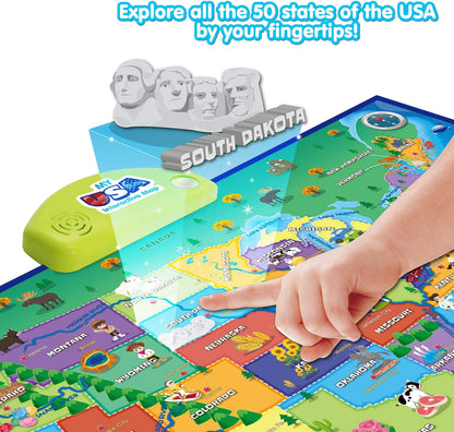 BEST LEARNING i-Poster My World – Interactive Talking World Map for Kids Ages 5-12 to Learn Countries, Flags, and Fun Facts About Our Planet