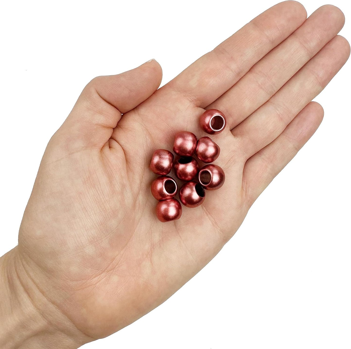 300 Acrylic Large Hole Beads for Crafts and for Hair 10mm x 12mm Acrylic Barrel Beads with 5.7mm Large Hole, Glossy Primary Assortment