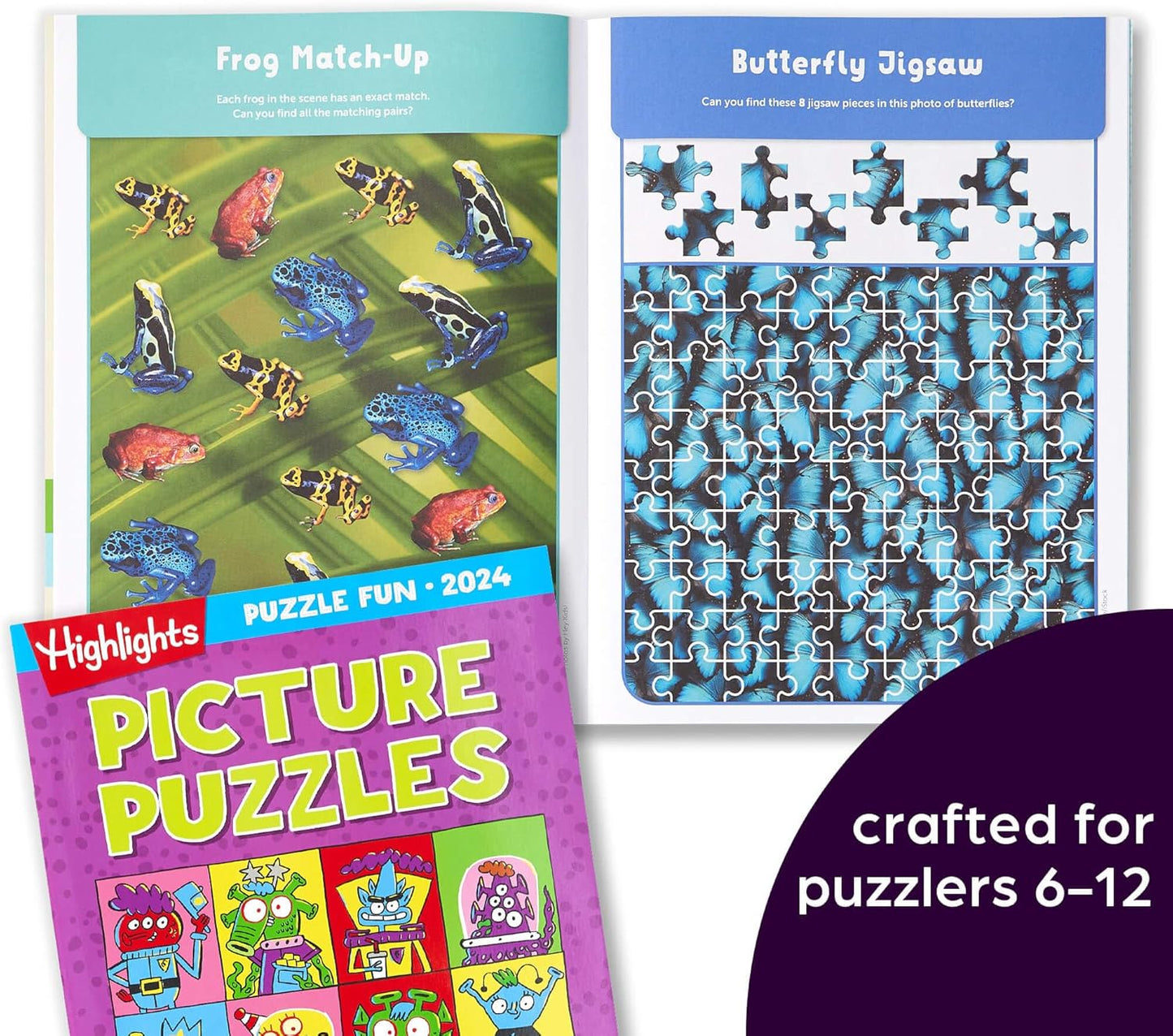 Highlights for Children Puzzle Fun 2025 Books for Kids Ages 6 and Up, 4-Book Set of Brain Teasers, Mazes, Word Puzzles and More Travel-Friendly Screen Free Kids Puzzles