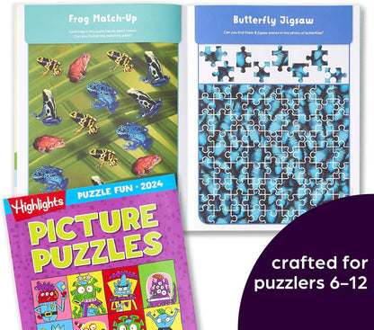 Highlights for Children Puzzle Fun 2025 Books for Kids Ages 6 and Up, 4-Book Set of Brain Teasers, Mazes, Word Puzzles and More Travel-Friendly Screen Free Kids Puzzles