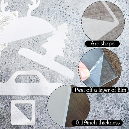 Router Templates, 4pcs Acrylic Charcuterie Board Handle Template, LYMOI Clear Cut Board Thick Handle Template, Angled Curvy Tracing Stencils Cut Guide Tools for Kitchen Woodworking. (Style 1)