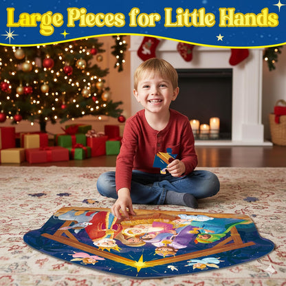 70pcs Easter Floor Puzzles for Kids Age 3-8, Easter Basket Stuffer Gifts for Kids Boy Girls Jumbo Bunny Puzzles Egg Hunt Party Favors