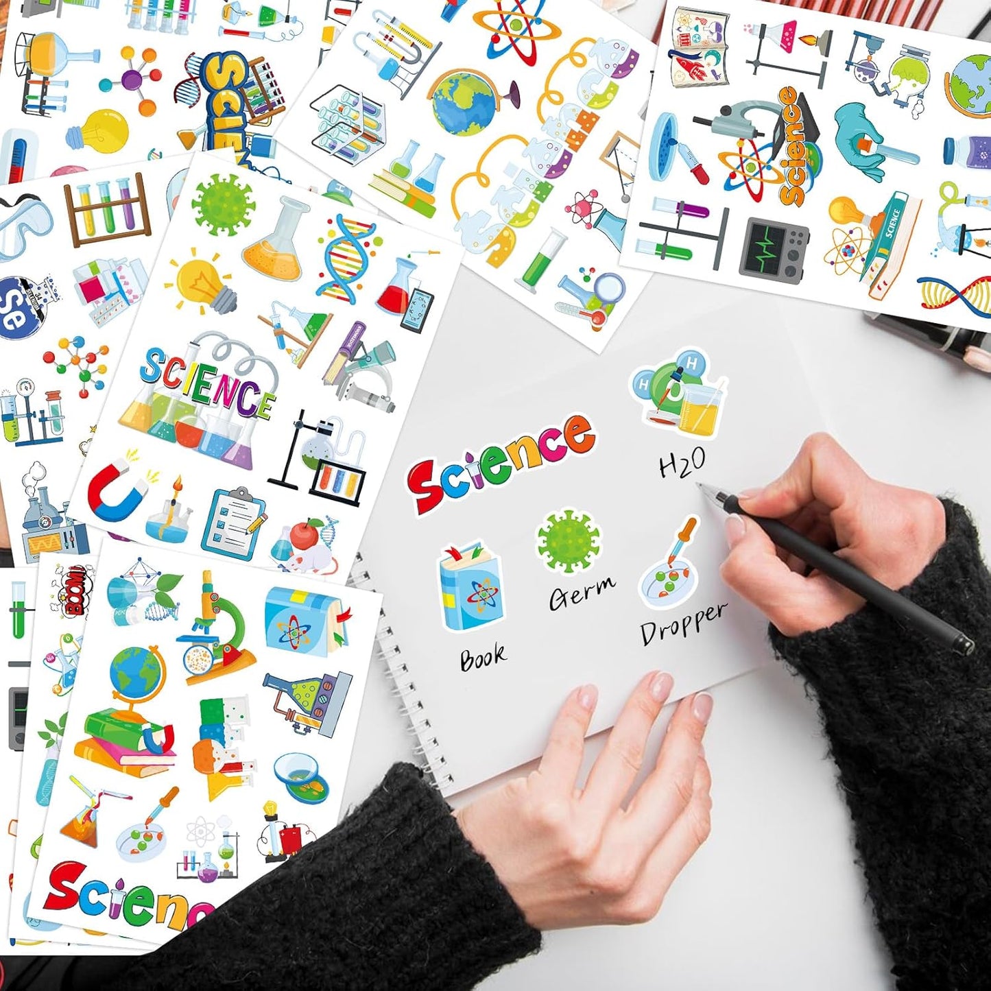 312 Pcs Science Stickers, Chemistry Biology Physics Laboratory Sticker Science Themed Stickers for Craft Supplies Classroom Rewards Party Decorations