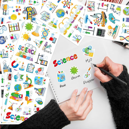 312 Pcs Science Stickers, Chemistry Biology Physics Laboratory Sticker Science Themed Stickers for Craft Supplies Classroom Rewards Party Decorations
