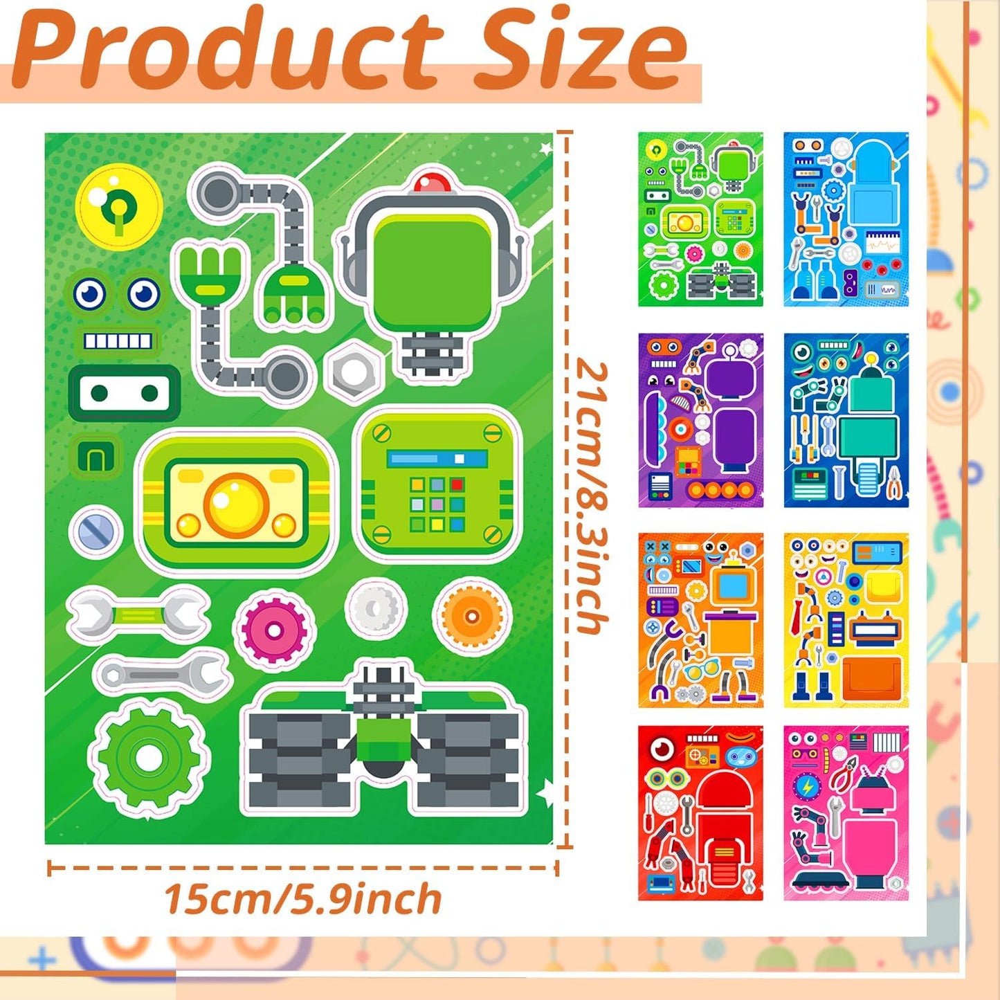 24-Sheet Make Your Own Science Sticker Kit | Microscope, DNA & Scientist Designs - Reusable Educational Decor for Classrooms & Kids Rooms
