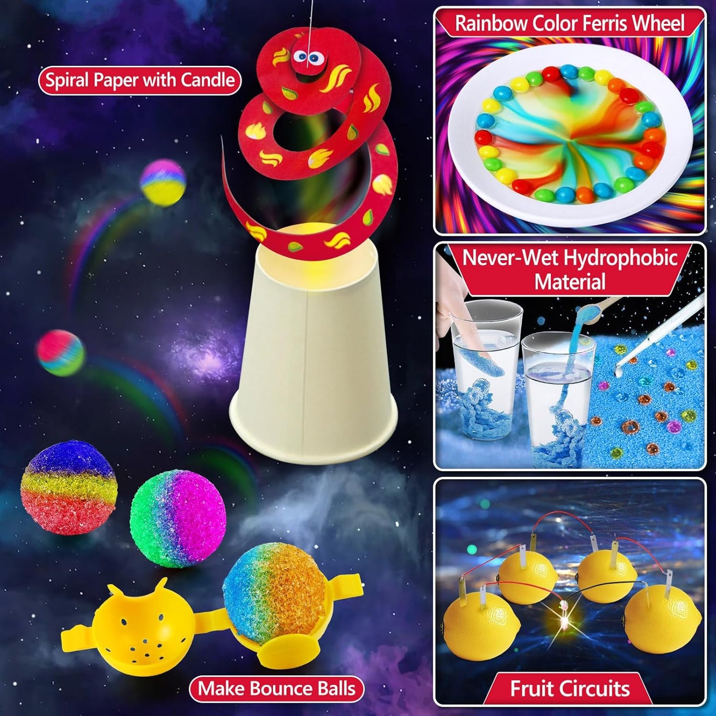 UNGLINGA 210 Experiments Science Kit for Kids, Boys Girls Birthday Toys Gifts Idea, Chemistry Set, Volcano, S.T.E.M Science Educational Project
