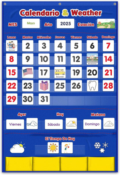 Godery Calendar and Weather Pocket Chart, Classroom Organized Chart, 149 Pieces