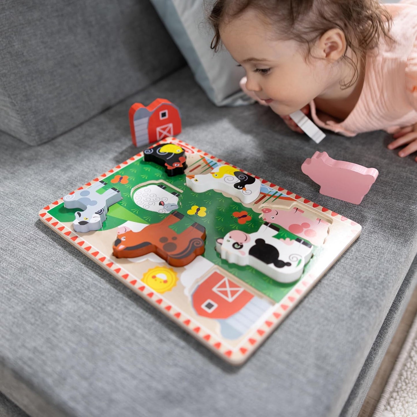 Melissa & Doug Safari Wooden Chunky Puzzle (8 pcs), Educational Screen Free Activity for Toddler, Preschoolers and Kids Ages 2+ - FSC Certified