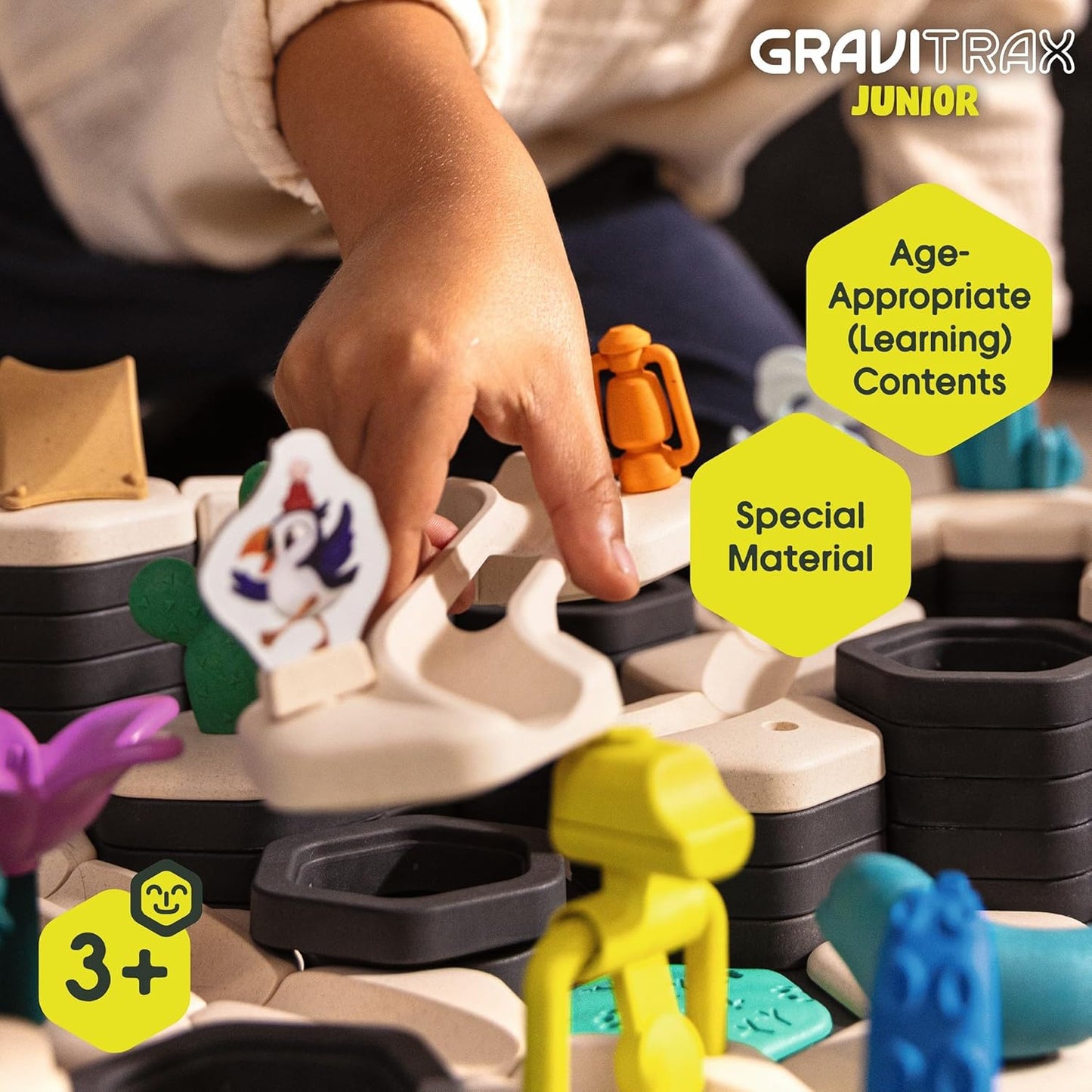 Ravensburger GraviTrax Junior Starter‑Set - Dino - 59‑Piece Marble Run Building Set - Preschool STEM Construction Toy - Interactive Learning for Kids Ages 3+