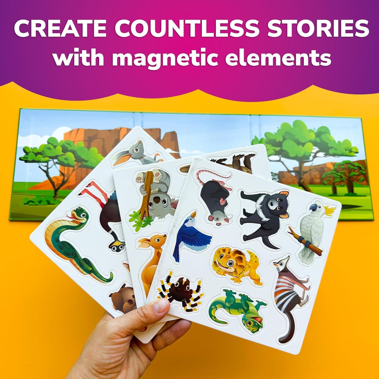 QUOKKA Travel Magnetic Puzzles for Toddlers 1-3 – 20+Pcs Farm Toy Game with Extra-Long Play Book – Fun Travel Game for Kids Ages 3-5 – Strong Magnets for Car Activities – Fun Toddler Puzzle Ages 2-4