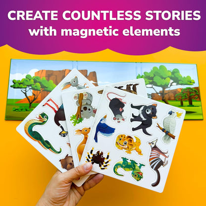QUOKKA Travel Magnetic Puzzles for Toddlers 1-3 – 20+Pcs Farm Toy Game with Extra-Long Play Book – Fun Travel Game for Kids Ages 3-5 – Strong Magnets for Car Activities – Fun Toddler Puzzle Ages 2-4